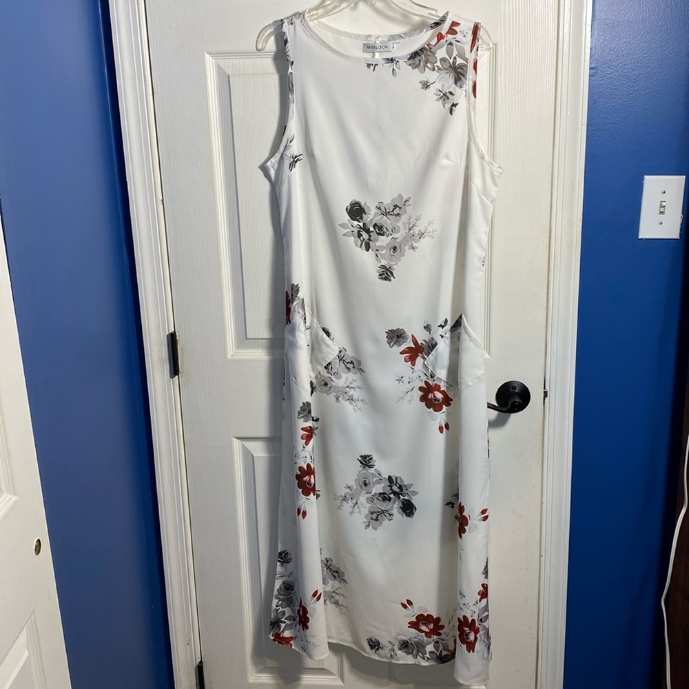 Misslook Maxi Floral Dress, Sleeveless, Large